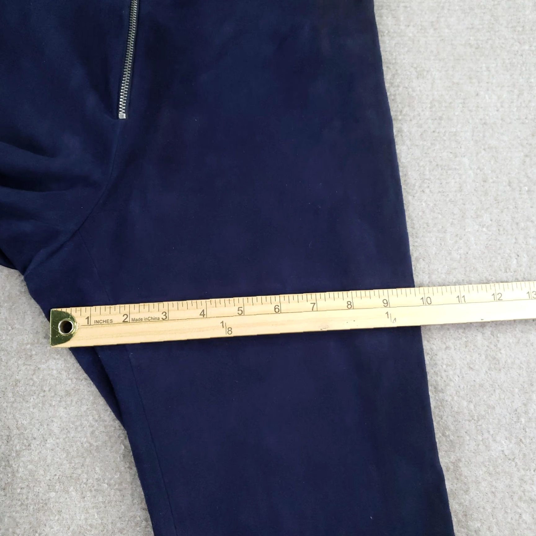 Alice + Olivia VINTAGE Alice + Olivia Base Pants Womens Size 12 Blue Zip Lamb Leather Skinny Ankle Size 34" / US 12 / IT 48 - 5 Thumbnail