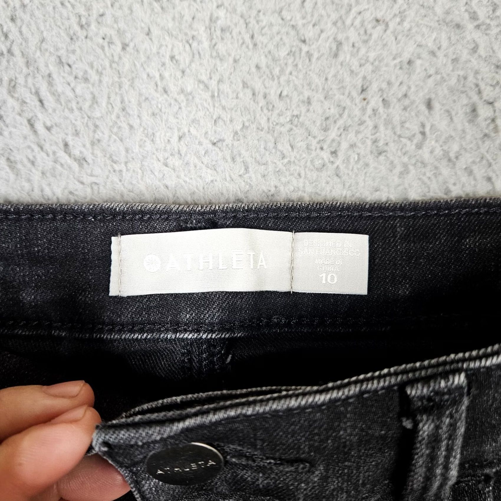 Athleta Athleta Sculptek Women's Denim Jeans Side Zipper Black 10 Modern Regular Fit Stretch 5-Pocket Non-Sheer Casual Pants Mens Womens Girls Size 32" / US 10 / IT 46 - 4 Thumbnail