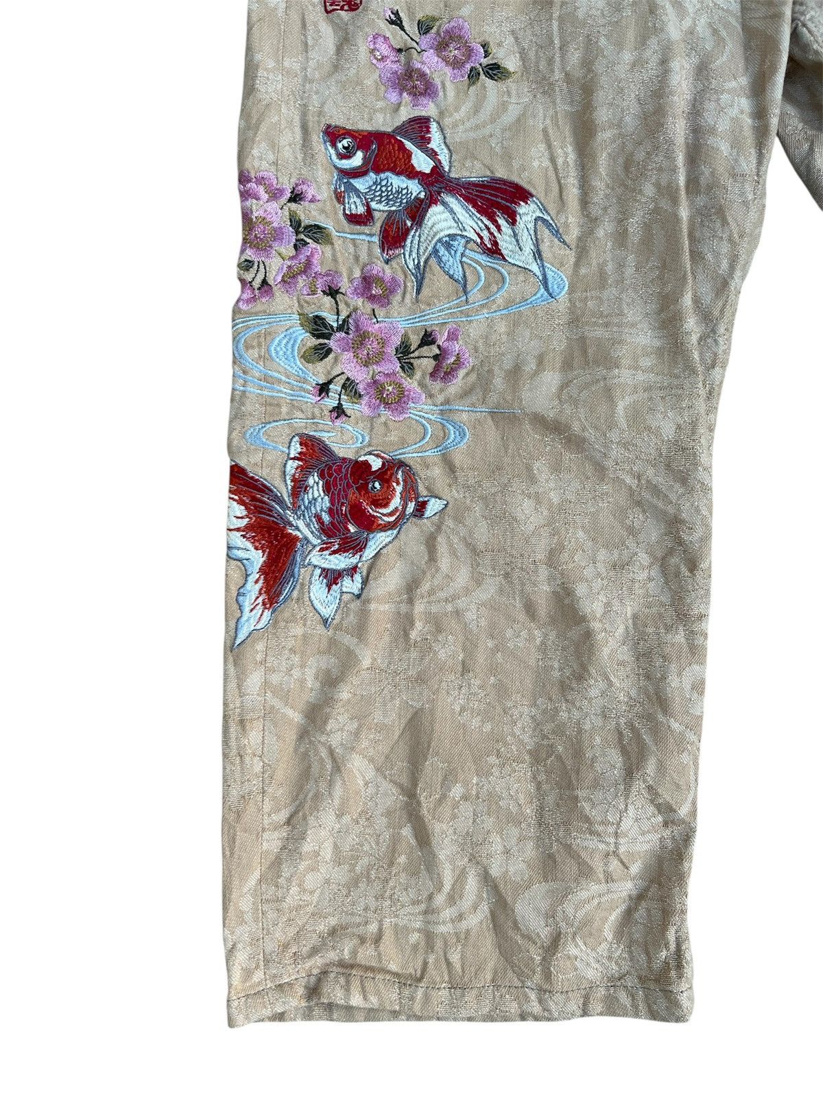 Karakuri Tamashii Karakuri Tamashi Koi Fish Embroidered Floral Pants Size US 40 / EU 56 - 6 Thumbnail