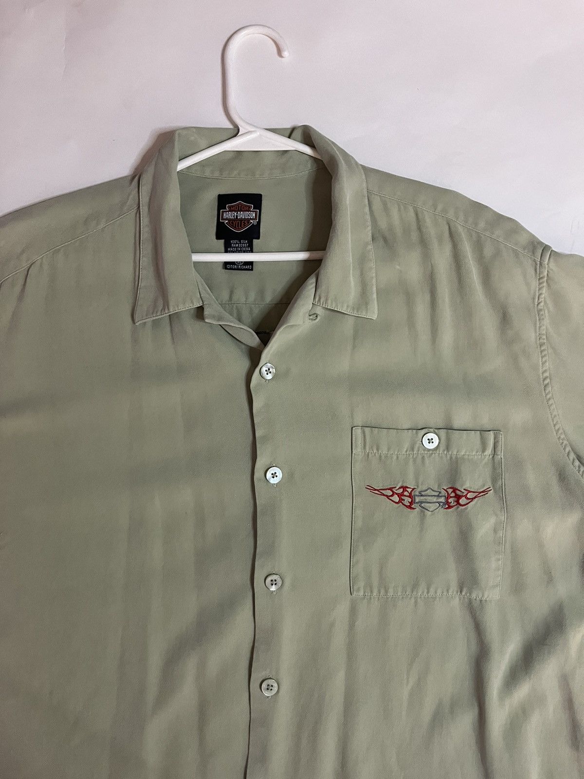Harley Davidson × Vintage Silk Harley Davidson Embroidered button up Size US XL / EU 56 / 4 - 4 Thumbnail