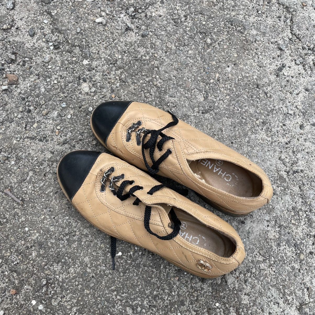 Vintage CHANEL Quilted Leather Boots shoes sneakers chain old luxury Size US 10 / IT 40 - 4 Thumbnail