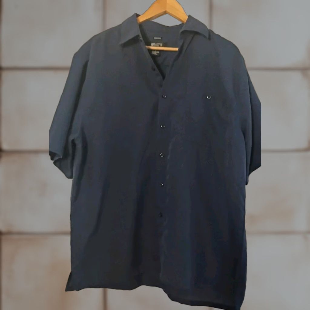 Vintage VINTAGE Bruno Sueded Button-Up Shirt Sleeve Short Sleeve Collared Blue Large Mens Size US L / EU 52-54 / 3 - 1 Thumbnail