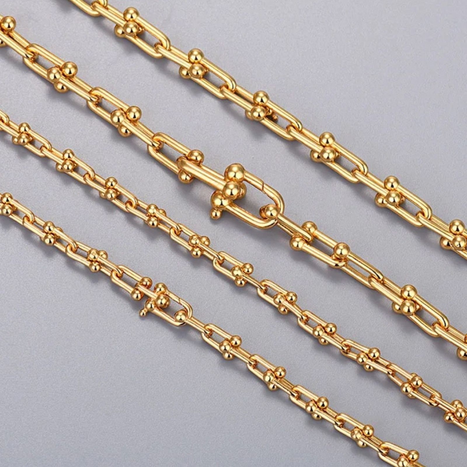 Other NEW! 18k gold plated Sterling Silver U link Necklace! Size ONE SIZE - 3 Thumbnail