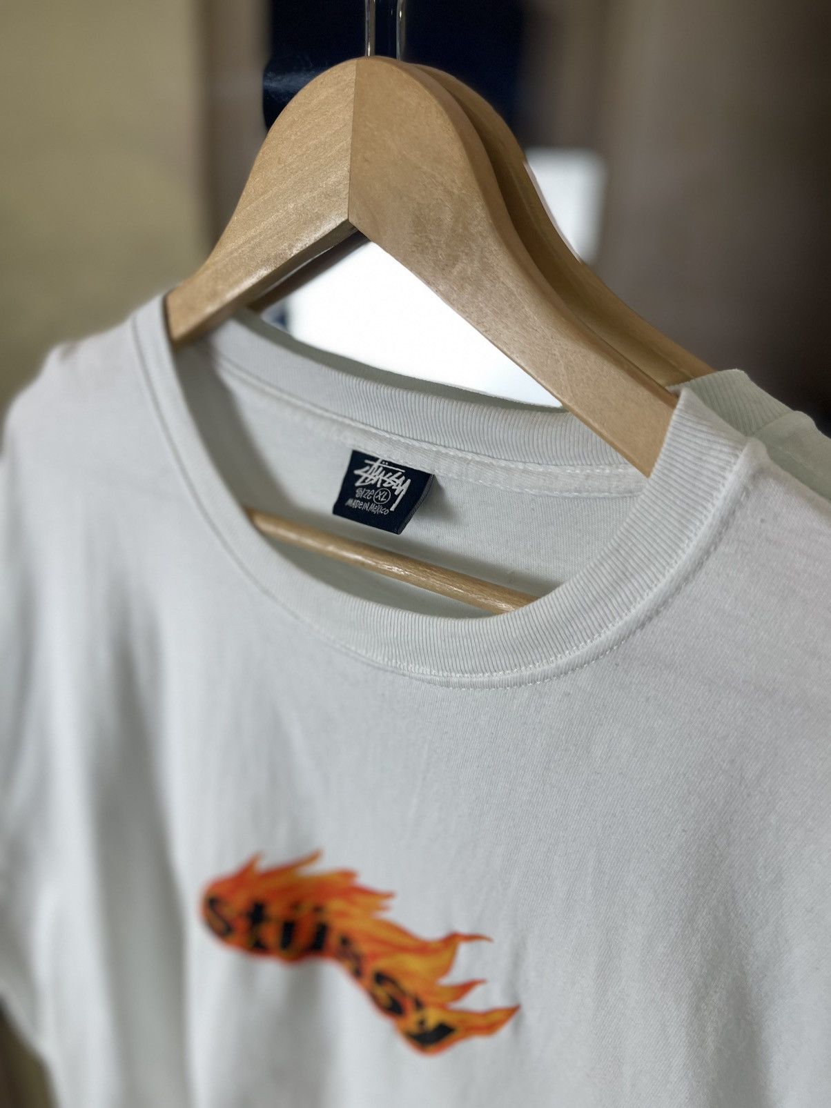 Stussy Stüssy Flames Fire Font Graphic Streetwear Tee White Size US XL / EU 56 / 4 - 4 Thumbnail