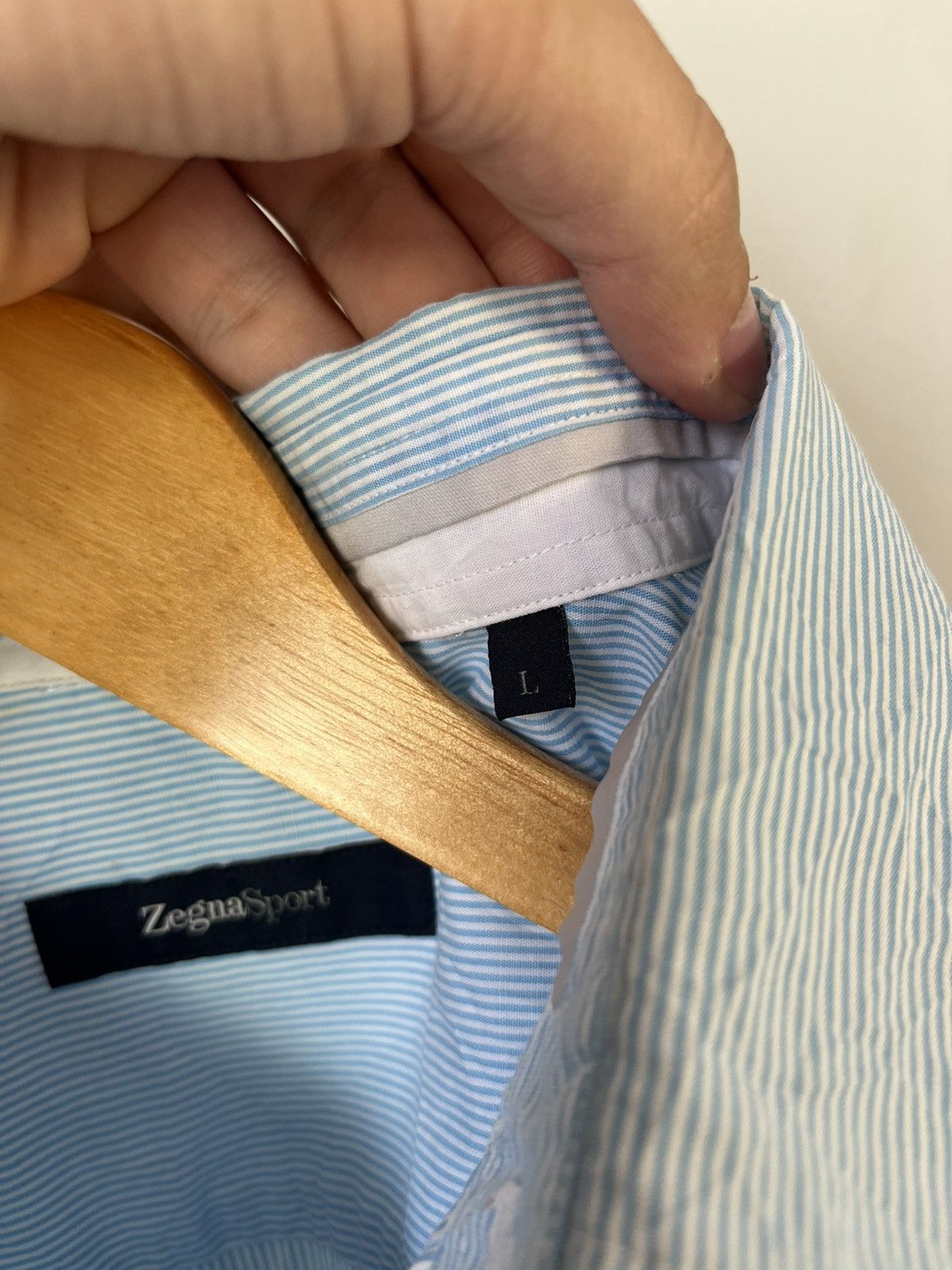 Ermenegildo Zegna Ermenegildo Zegna Sport Luxury Cotton Long Sleeve Shirt Size US L / EU 52-54 / 3 - 8 Thumbnail