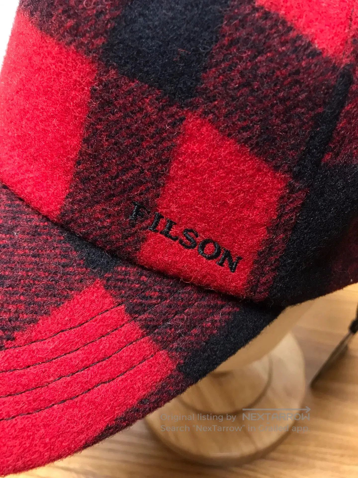 Filson Filson Red Black Plaid Wool Cap. Size ONE SIZE - 5 Thumbnail
