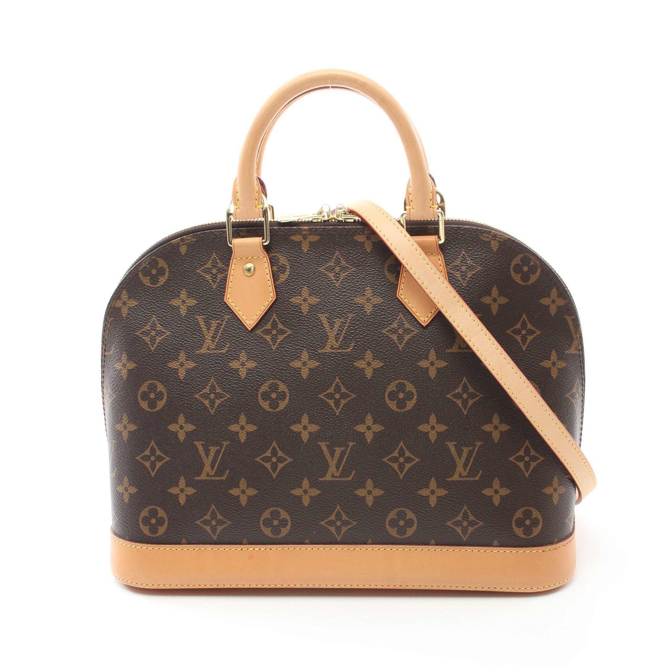 Louis Vuitton Louis Vuitton Alma Monogram Handbag Leather Brown With Optional Shoulder Strap Size ONE SIZE - 1 Thumbnail