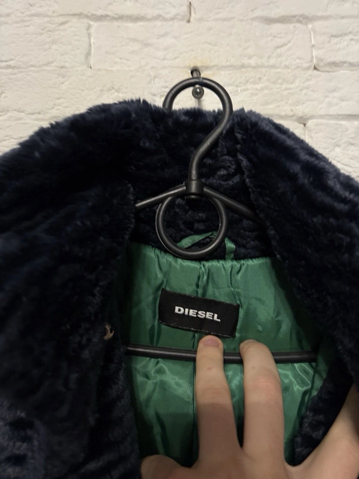 Diesel Diesel Dark Navy Textured Short Fur Coat Astrakhan Style Y2K Size S / US 4 / IT 40 - 6 Thumbnail