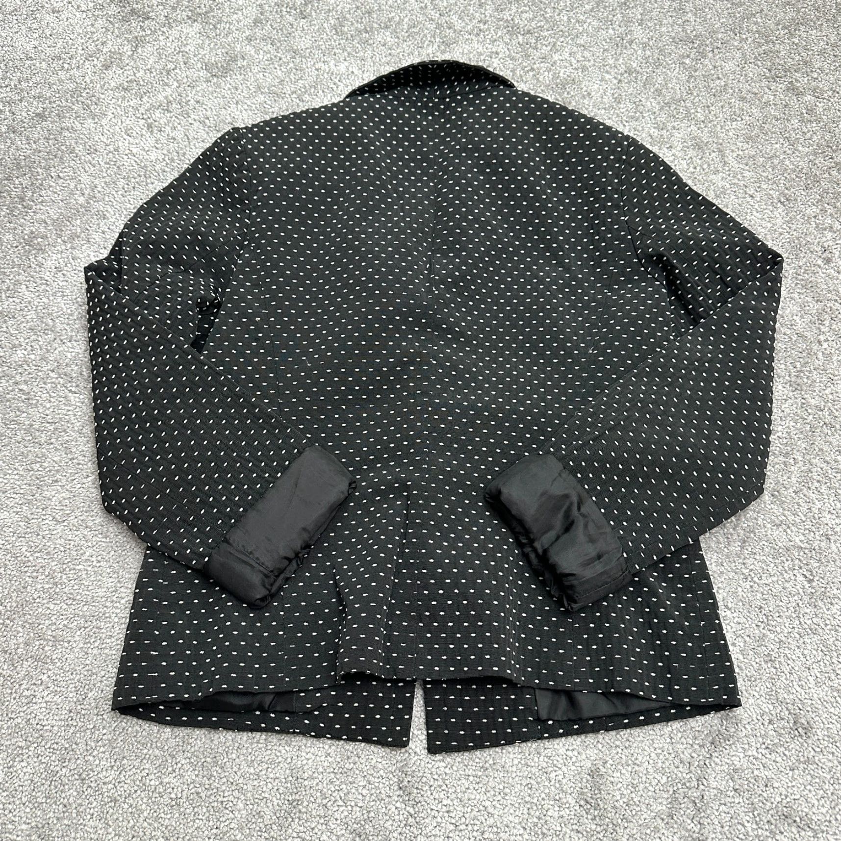 H&M H&M Jacket Women 10 Black White Polka Dot Lined Single Breasted Work Size L / US 10 / IT 46 - 3 Thumbnail