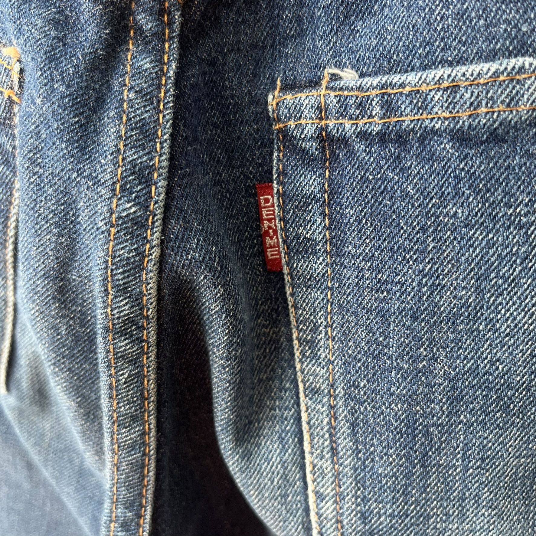 Denime Size 27x32.5 Vintage 90s Denime Big E Redline Jeans S1520 Size US 27 - 12 Thumbnail