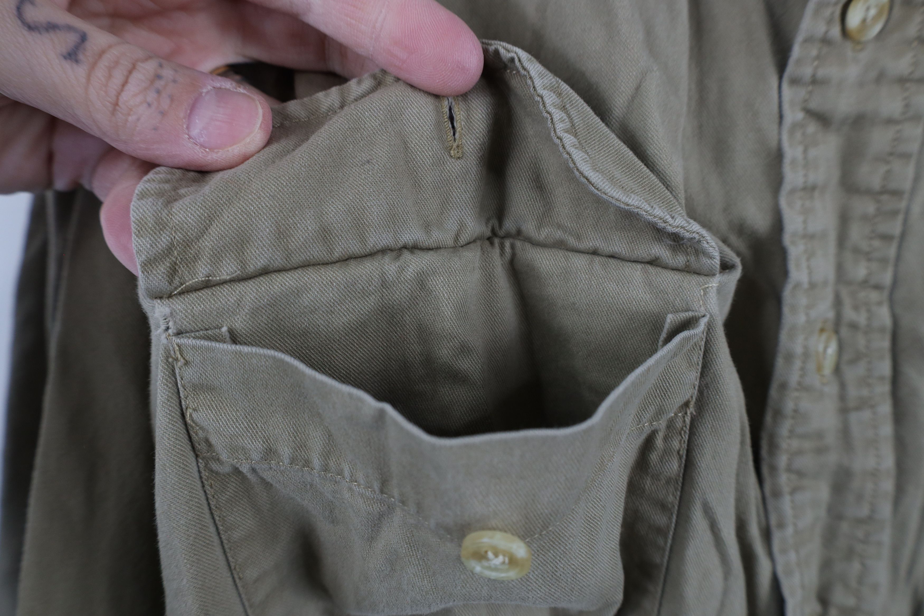 Vintage Vintage 90s Streetwear Military Collared Button Down Shirt Size US L / EU 52-54 / 3 - 6 Thumbnail