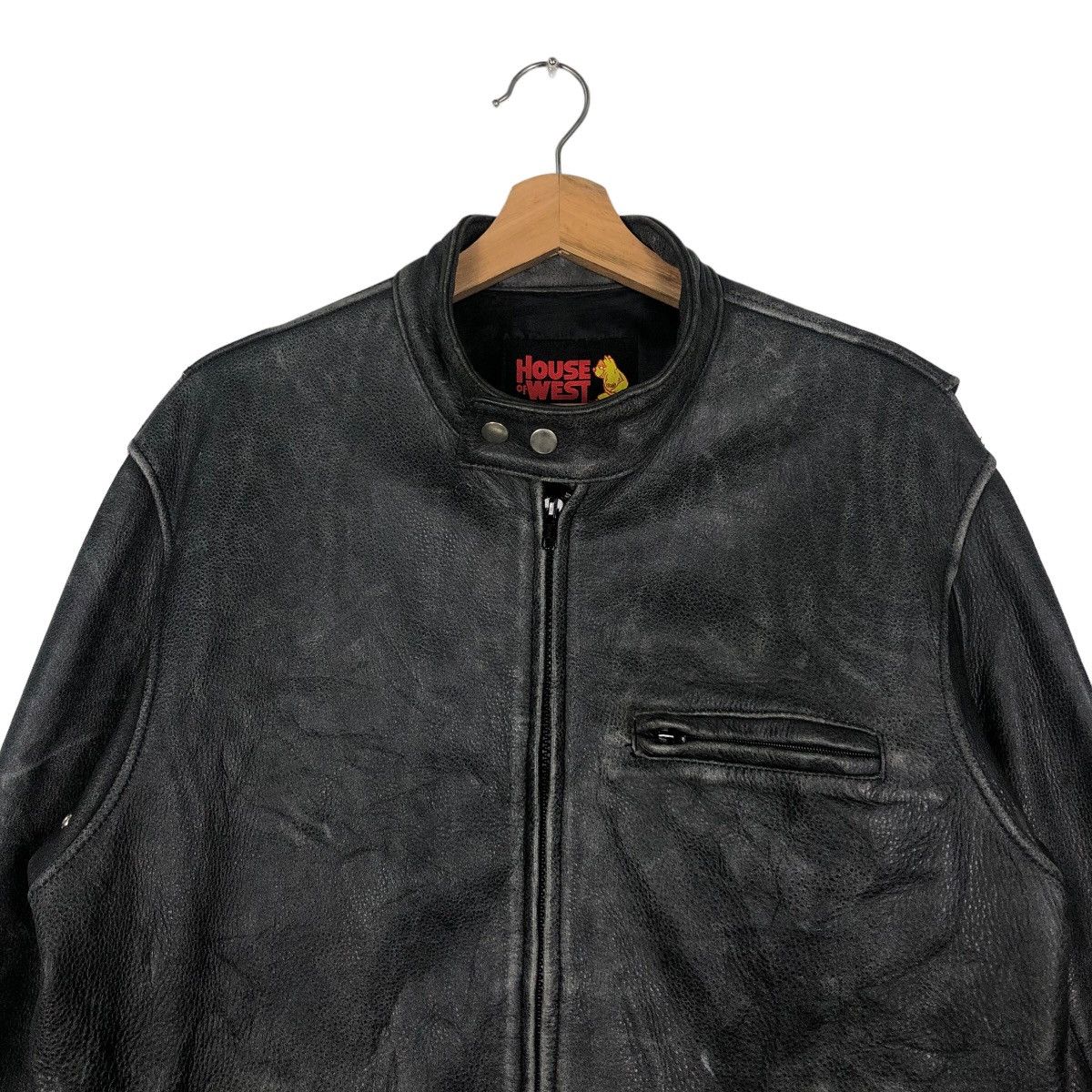 Japanese Brand 🔥90’s Vintage Leather Jacket Biker House Of West Racer Size US XL / EU 56 / 4 - 2 Thumbnail