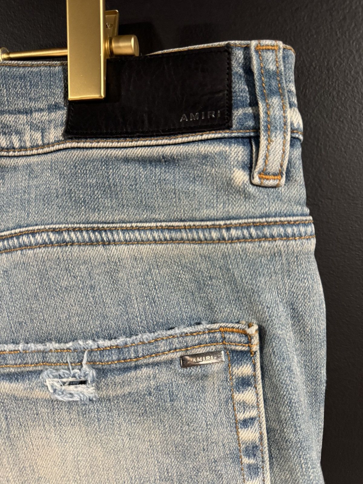 Amiri Amiri Thrasher Plus Distressed Stacked Denim Jeans 36x34 Size US 36 / EU 52 - 9 Thumbnail