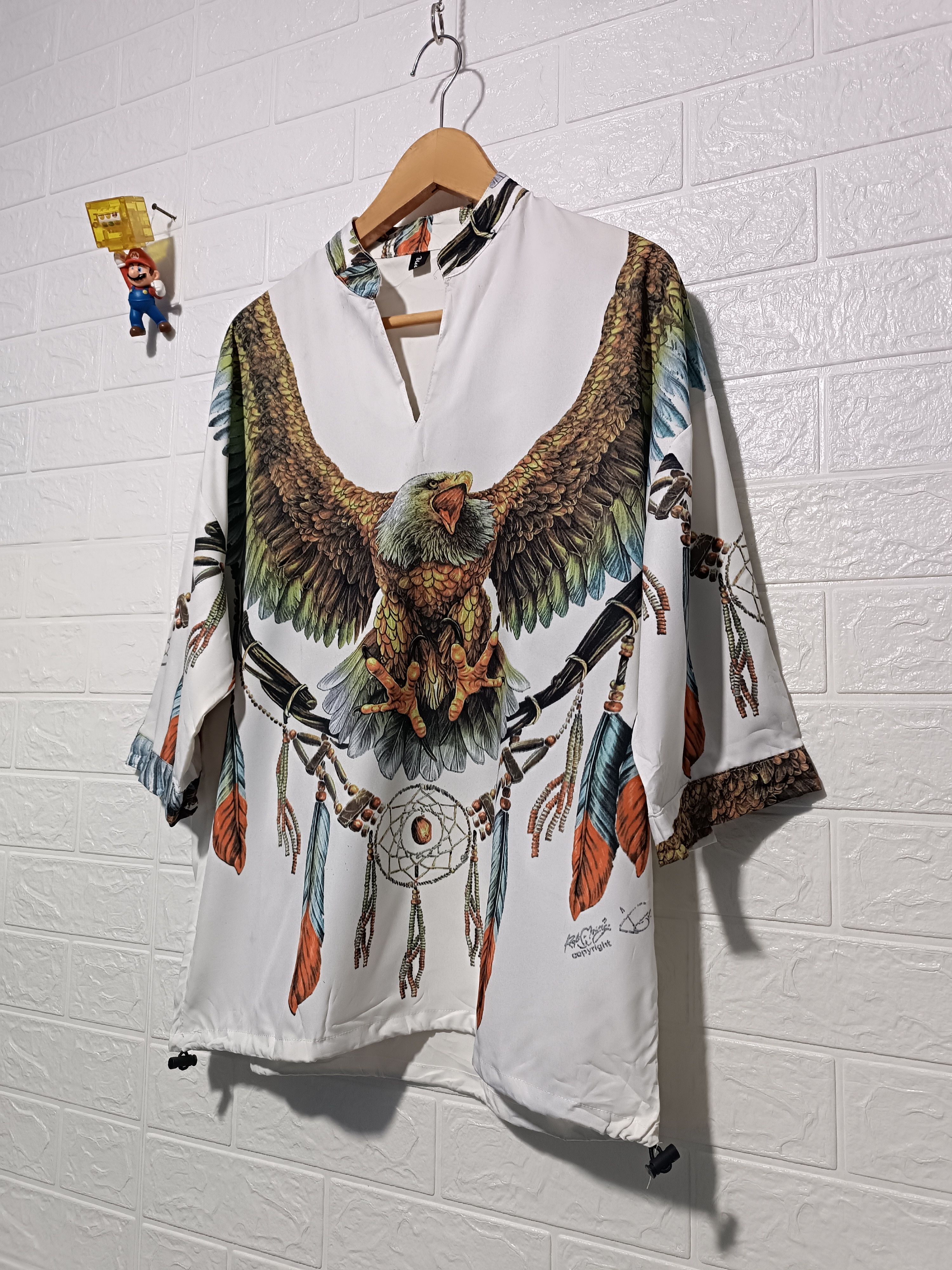 Japanese Brand Boxy Fit Eagle Print Open Neck Size US L / EU 52-54 / 3 - 4 Thumbnail