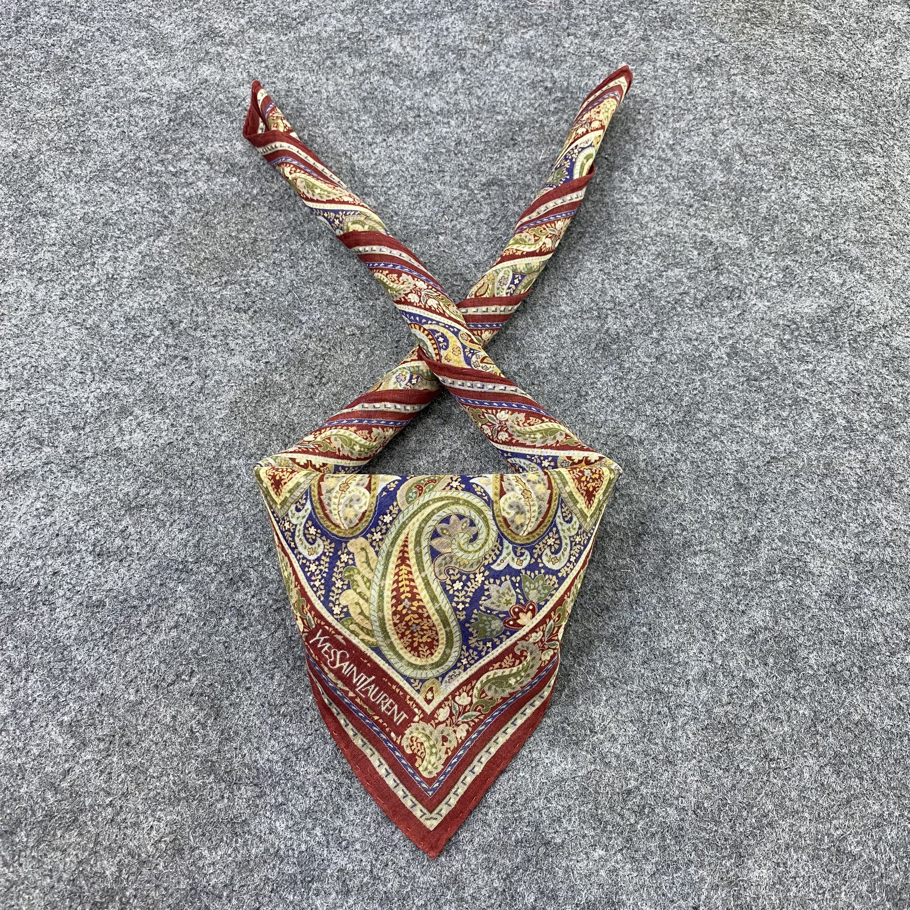 Yves Saint Laurent Yves Saint Laurent Handkerchief Neckerchief Bandana-B1770 Size ONE SIZE - 2 Thumbnail