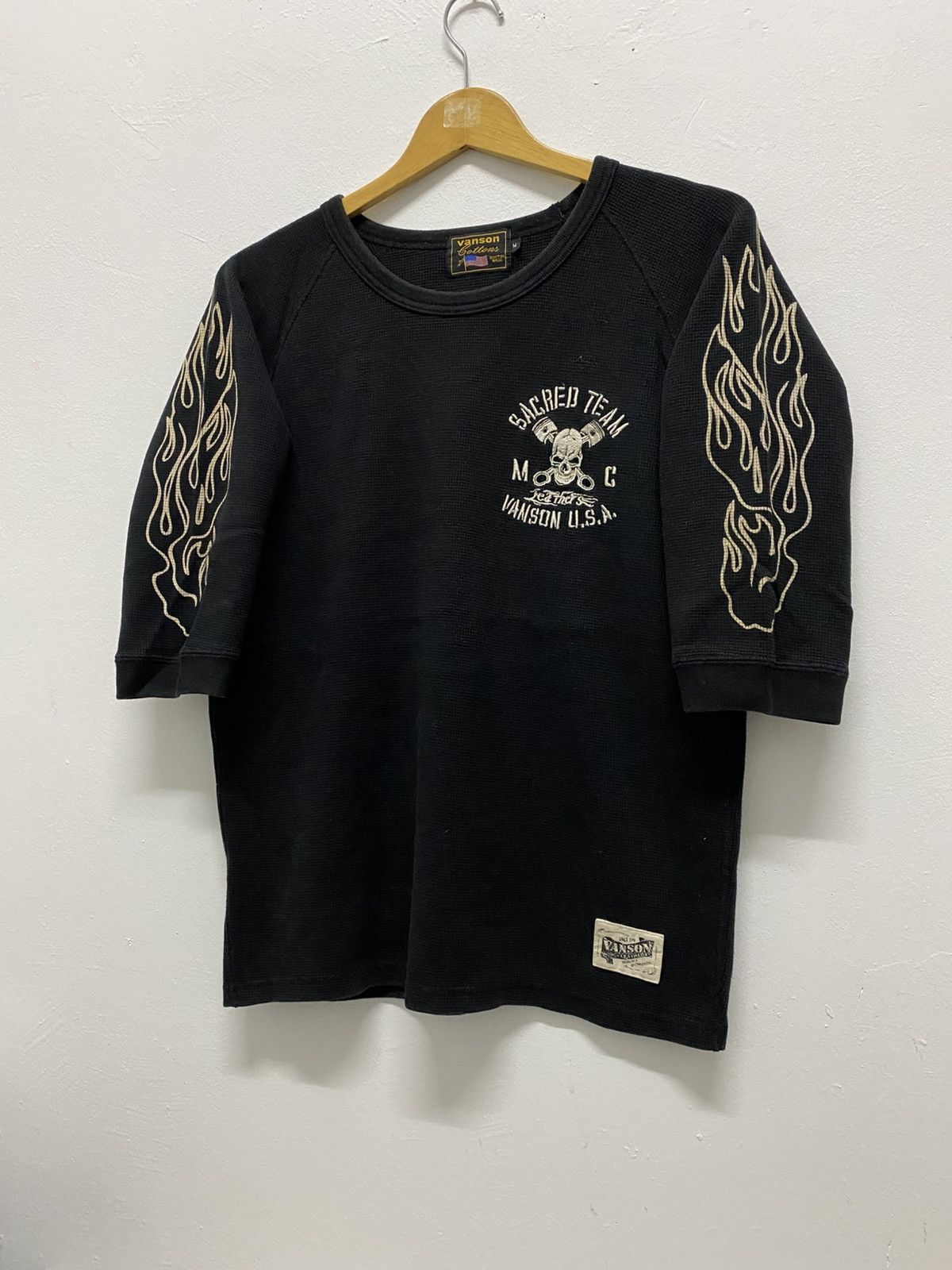 If Six Was Nine VANSON LEATHERS SKULL FLAME LONGSLEEVE ROCK PUNK STYLE Size US M / EU 48-50 / 2 - 6 Thumbnail