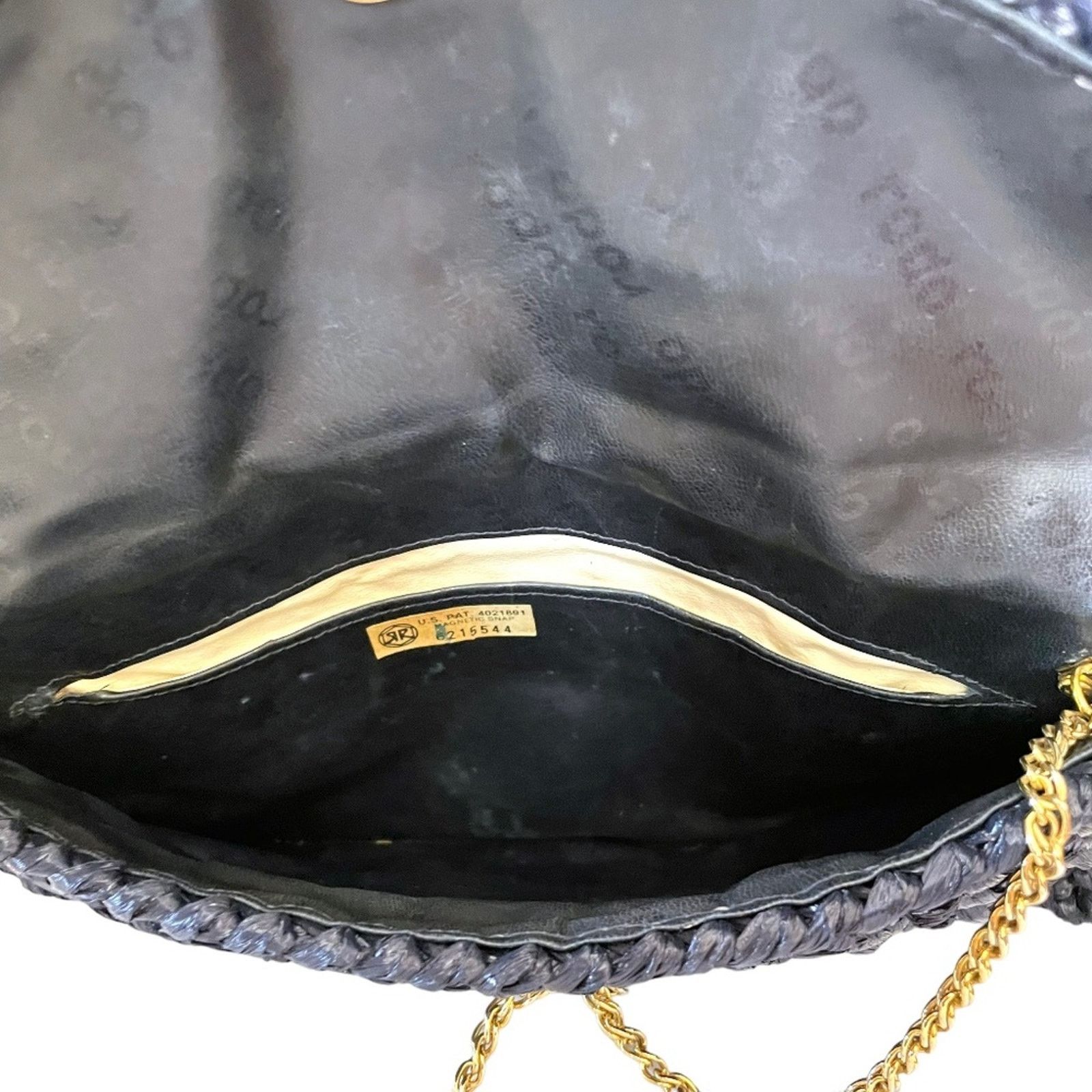 Vintage Rodo Italy Vintage Navy Blue Woven Straw Envelope Clutch Bag Size ONE SIZE - 5 Thumbnail