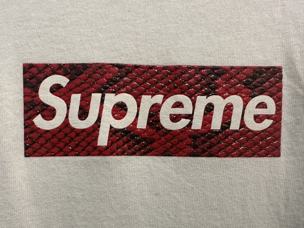 Supreme Supreme Harajuku 2006 Red Snakeskin Box Logo Tee | Grailed