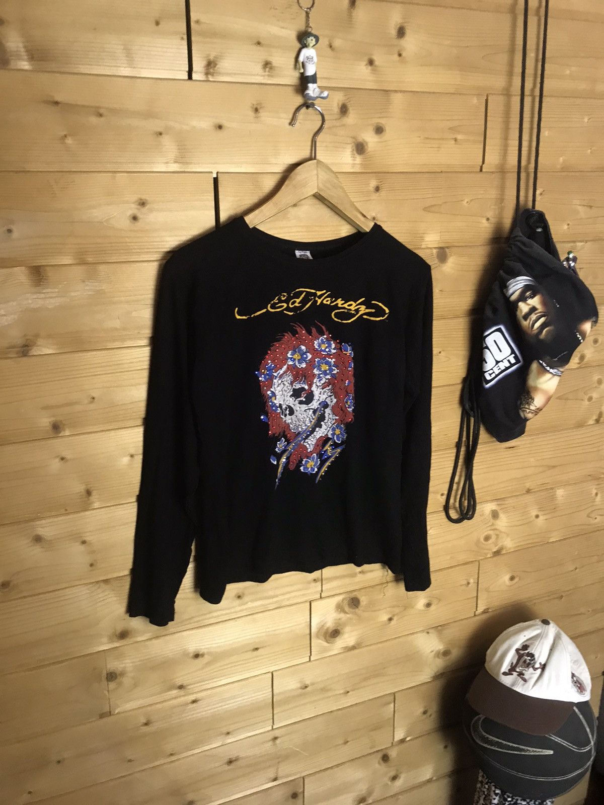 Ed Hardy Vintage Ed Hardy skull stretch long sleeve shirt Size S / US 4 / IT 40 - 1 Thumbnail
