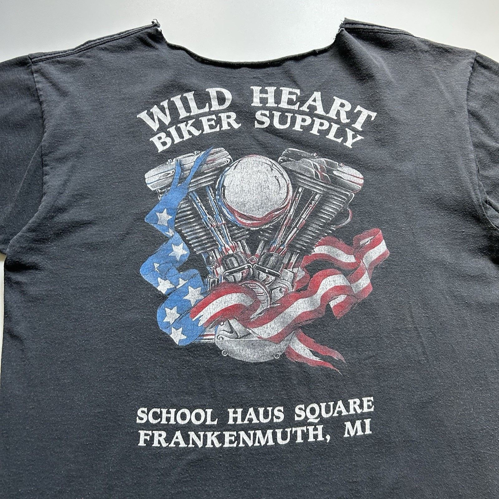 Harley Davidson Vintage 90s American Biker Art T Shirt Large Sun Faded Black Size US L / EU 52-54 / 3 - 4 Thumbnail