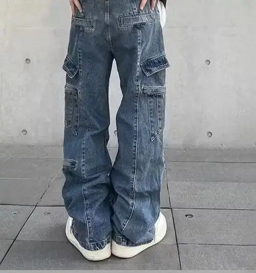 Japanese Brand Y2k Baggy Cargo Pants Denim Baggy Jeans Trousers Size US 30 / EU 46 - 3 Thumbnail