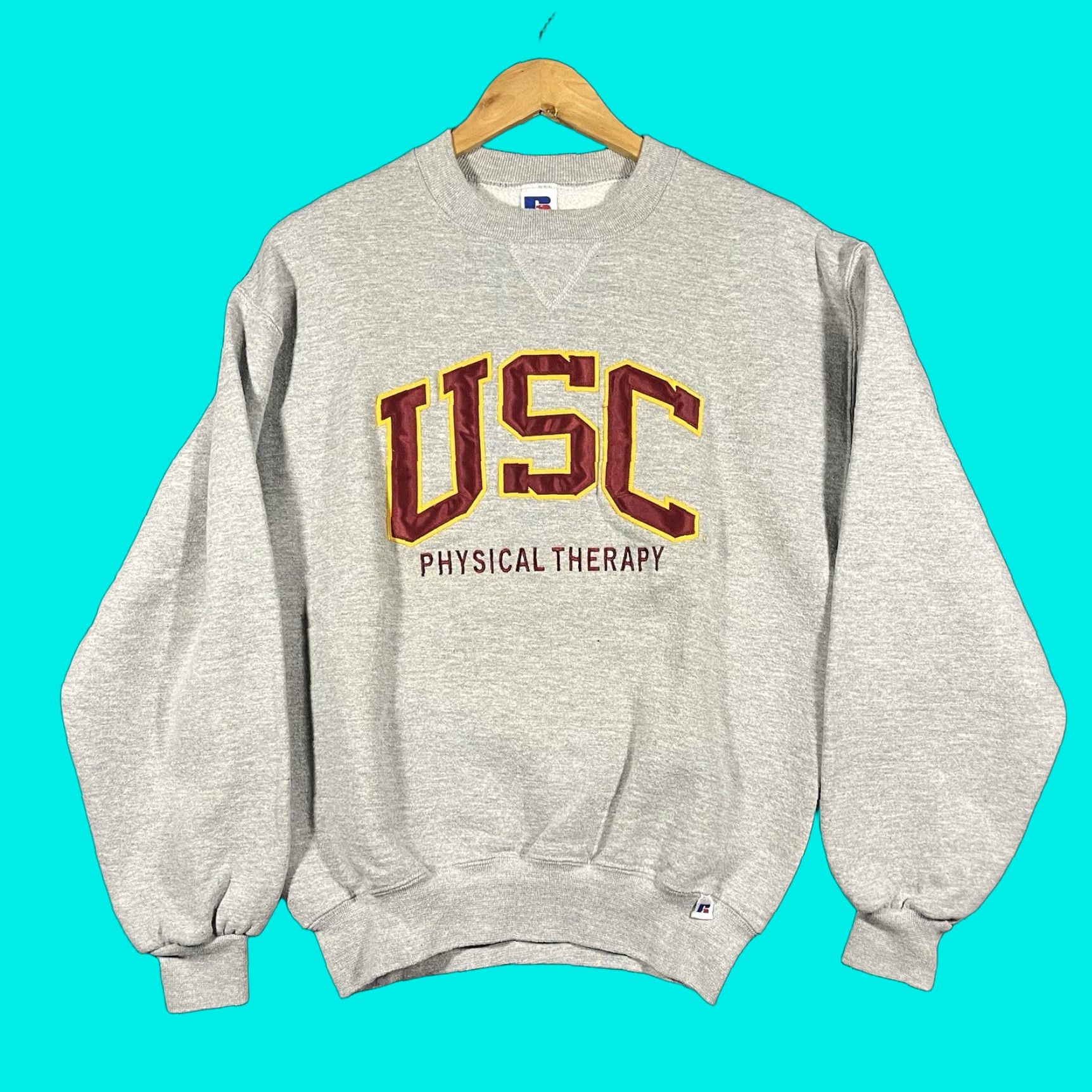 Russell Athletic VINTAGE Russell Athletic USC Trojans Sweatshirt Gray Mens Medium Crew Neck Pullover 90s College Logo Embroidered Football University Pictures Size US M / EU 48-50 / 2 - 1 Thumbnail