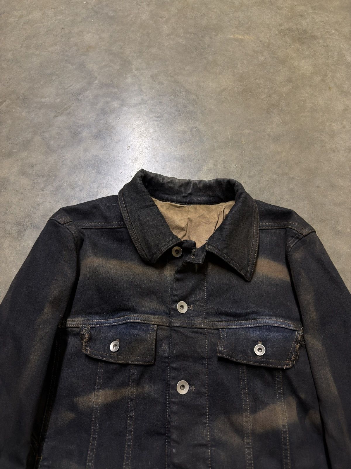 Rick Owens Rick Owens FW23 ‘Luxor’ Mud Washed Trucker Jacket Size US M / EU 48-50 / 2 - 2 Thumbnail