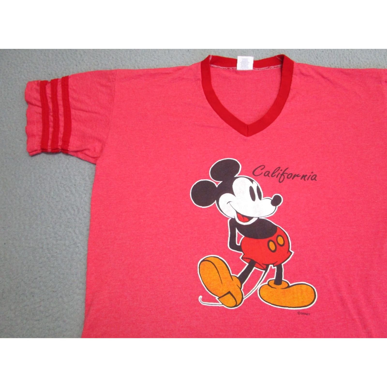 Velva Sheen VINTAGE Velva Sheen Disney T-Shirt Men XL ringer 80s Mickey Mouse Stripe California Single Stitch Band Sleeve Solid Pattern Size US XL / EU 56 / 4 - 2 Thumbnail