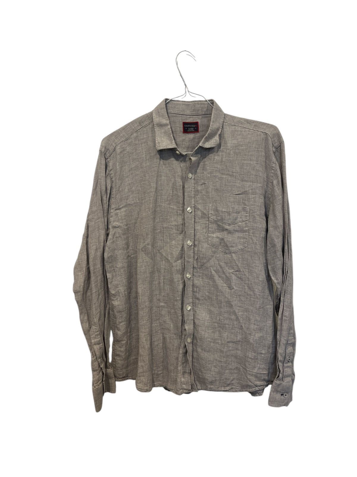 UNTUCKit UNTUCKit Shirt Men’s XL X-Large Grey White Button Up Size US XL / EU 56 / 4 - 1 Thumbnail