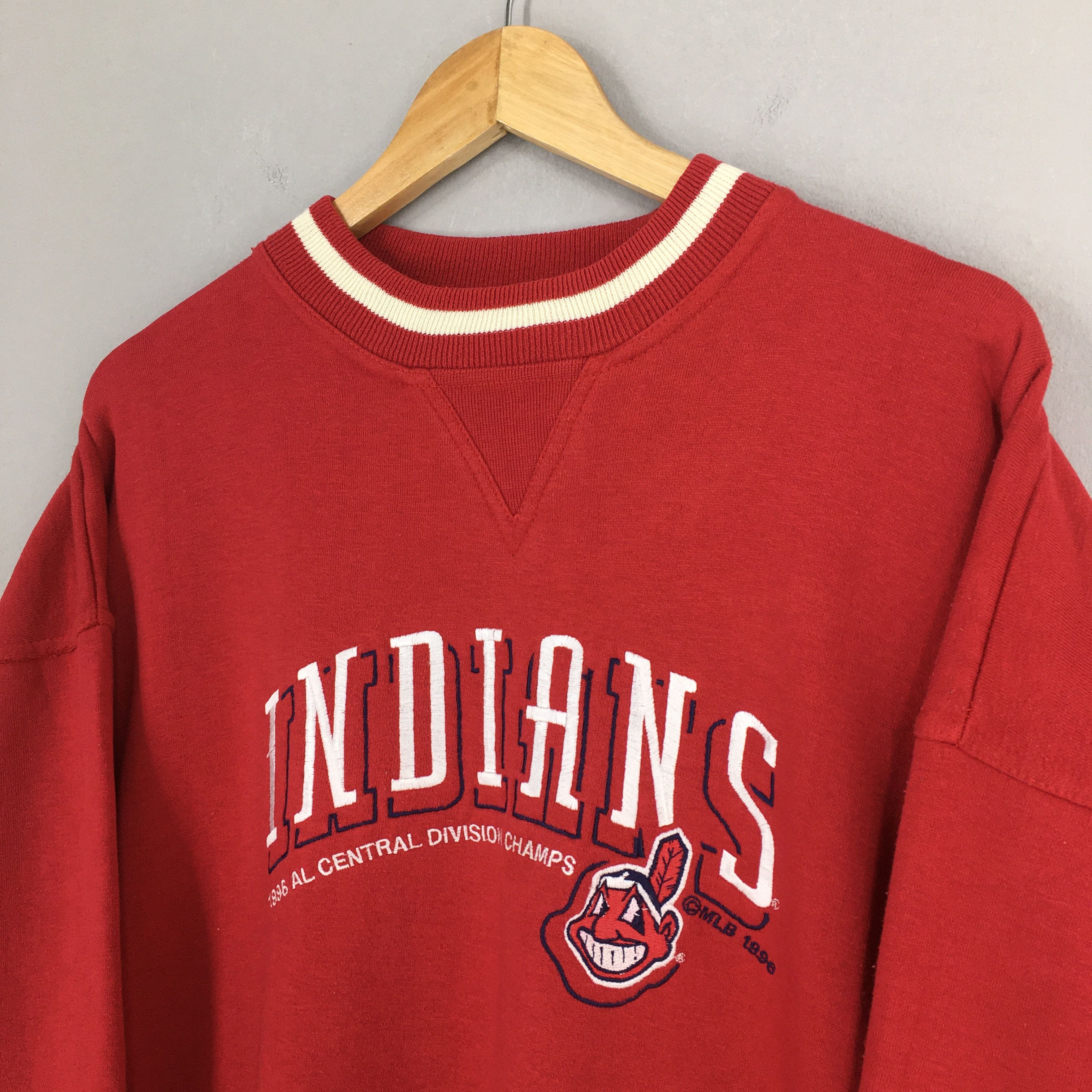 MLB Vintage 90's Cleveland Indians Baseball Mlb Sweatshirt Large Size US L / EU 52-54 / 3 - 3 Thumbnail
