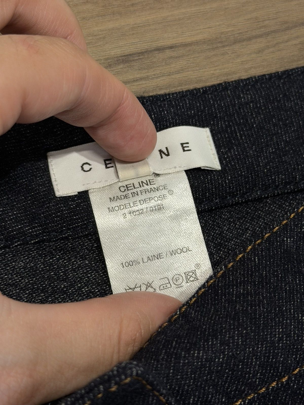 Celine CELINE triomphe Back logo wool flare croped pants vintage Size 28" / US 6 / IT 42 - 15 Thumbnail
