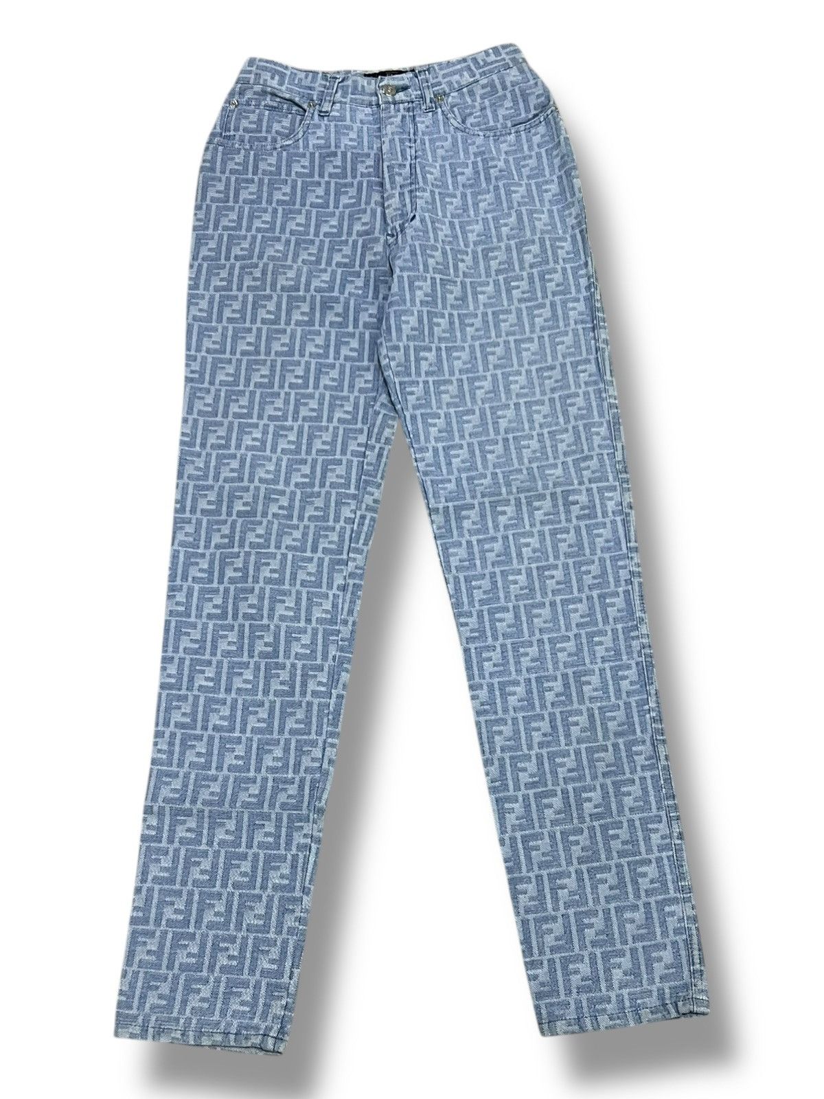 Fendi VINTAGE FENDI MONOGRAM ITALIAN DESIGNER JEANS DENIM Size US 26 / EU 42 - 1 Thumbnail
