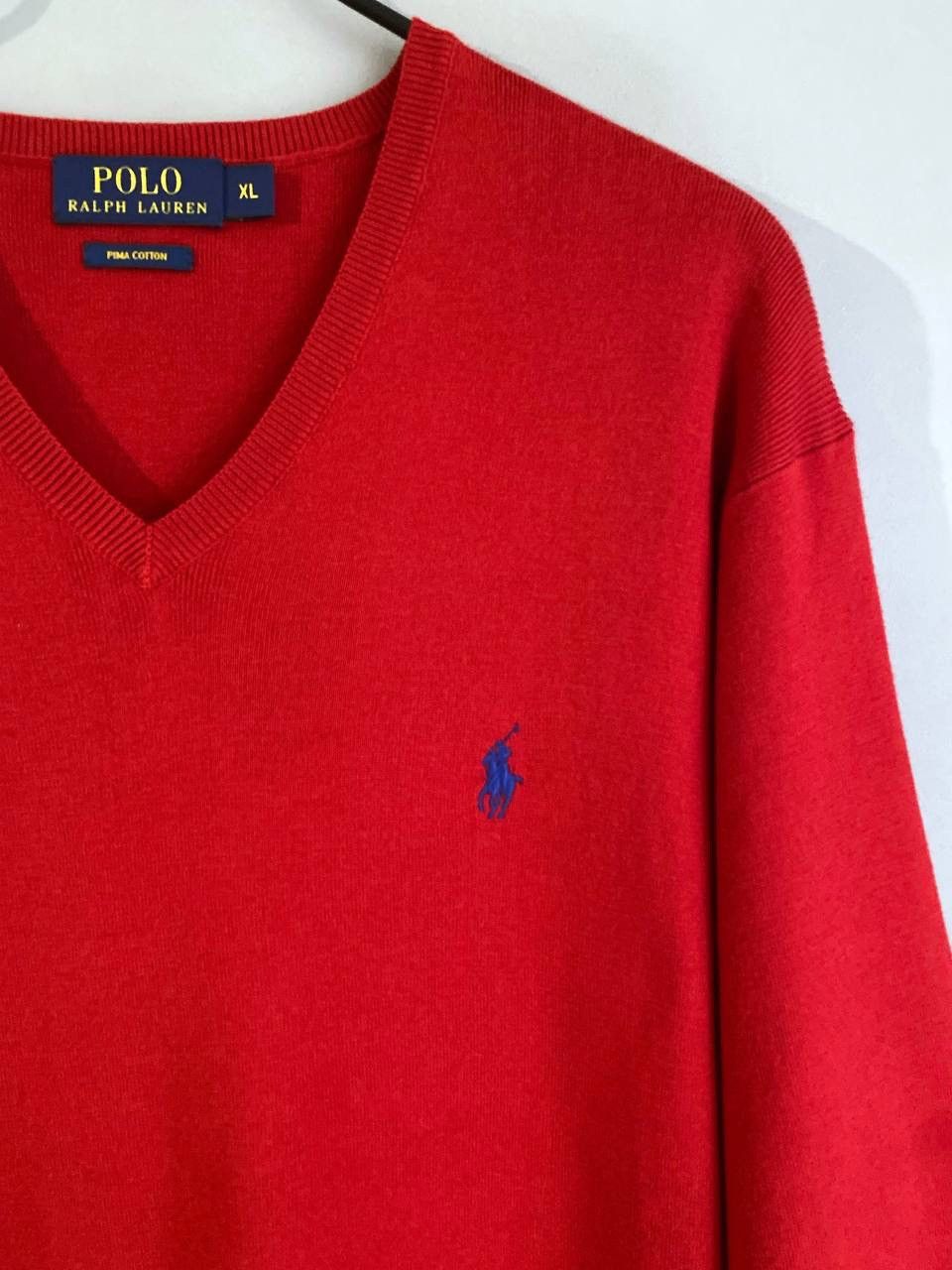 Polo Ralph Lauren Polo Ralph Lauren Men's V-Neck Red Knit Jumper Sweater, XL Size US XL / EU 56 / 4 - 5 Thumbnail