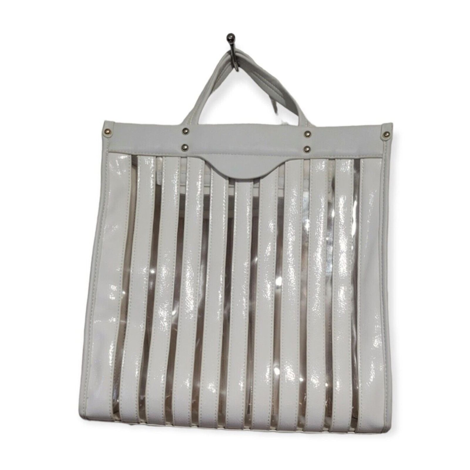 Other Multi Stripes Enamel Leather Vinyl/Tote Bag/ /white/Stripe Size ONE SIZE - 1 Thumbnail