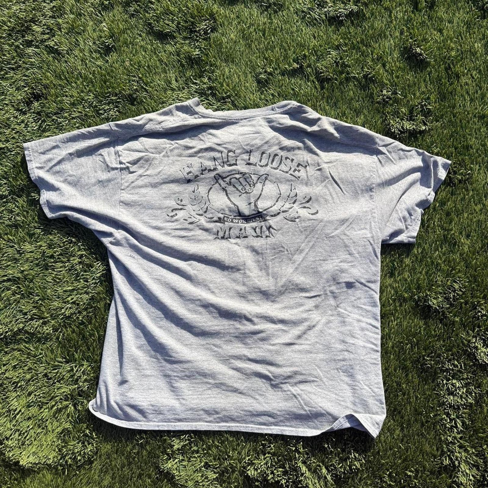 Hanes Vintage Tee Shirt Grey Maui Hawaii Hang Loose Shaka Size XL Size US XL / EU 56 / 4 - 4 Thumbnail