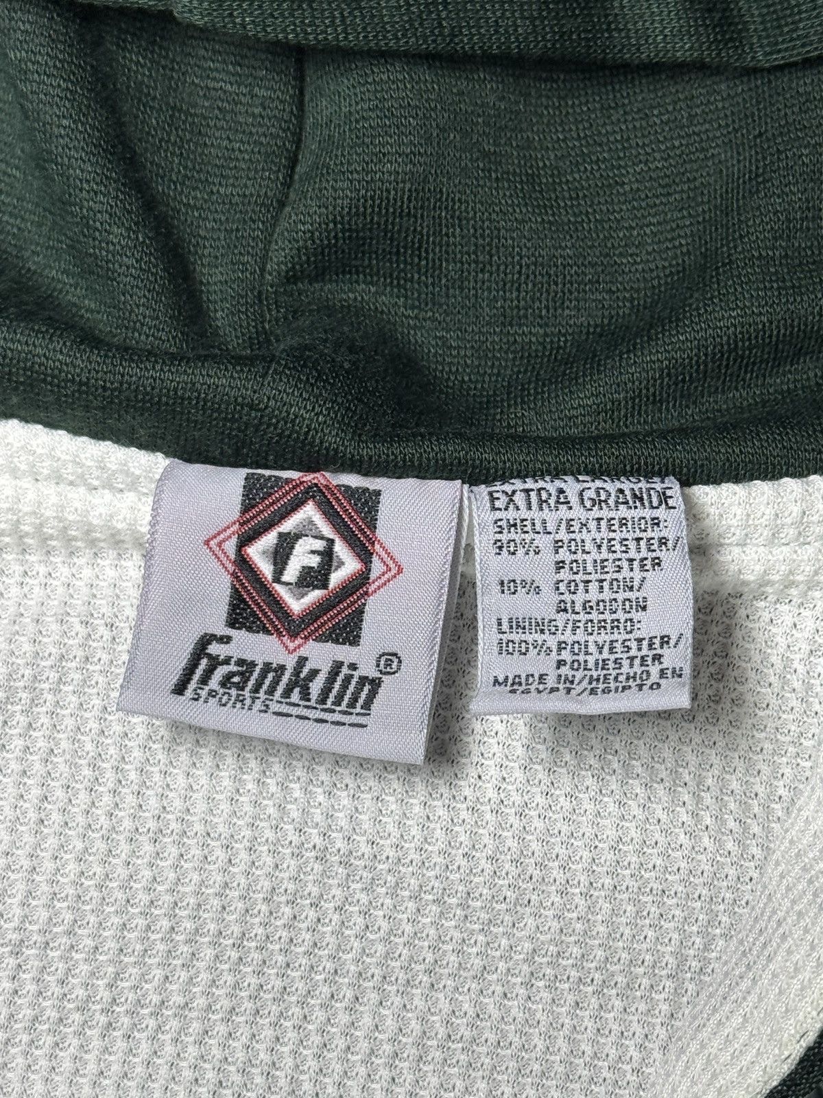 Vintage Full Zip Thermal Lined XL Boxy Skater Grunge Green Hoodie Size US XL / EU 56 / 4 - 3 Thumbnail