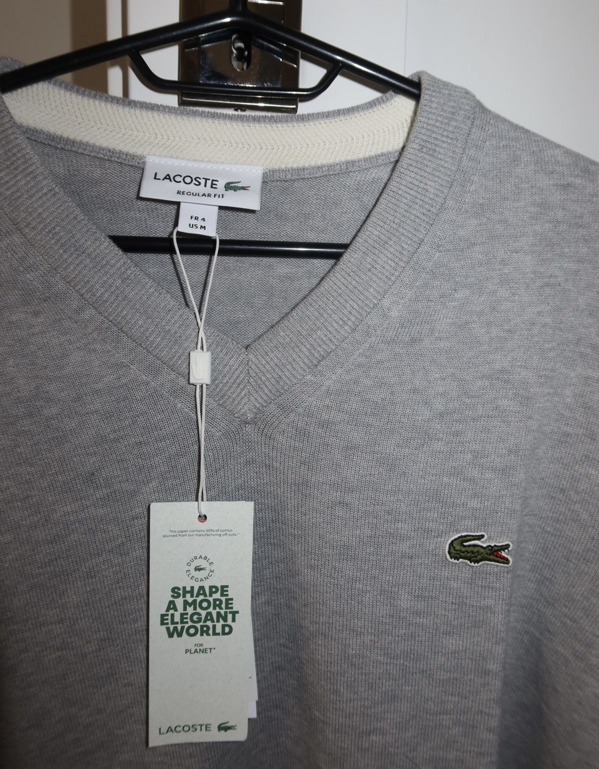 Lacoste Lacoste Sweater cotton grey men Size US M / EU 48-50 / 2 - 2 Thumbnail