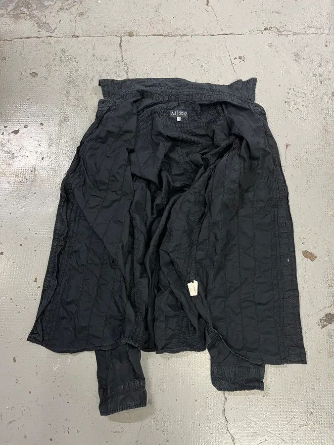 Emporio Armani Armani Dark Navy Wrinkled Shirt Size US L / EU 52-54 / 3 - 8 Thumbnail