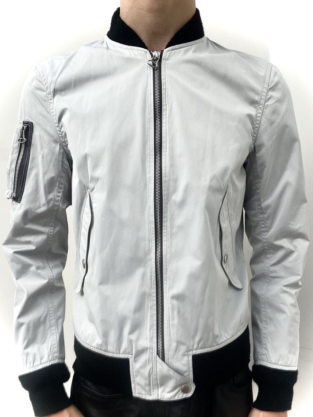 Helmut Lang Grey Bomber Jacket