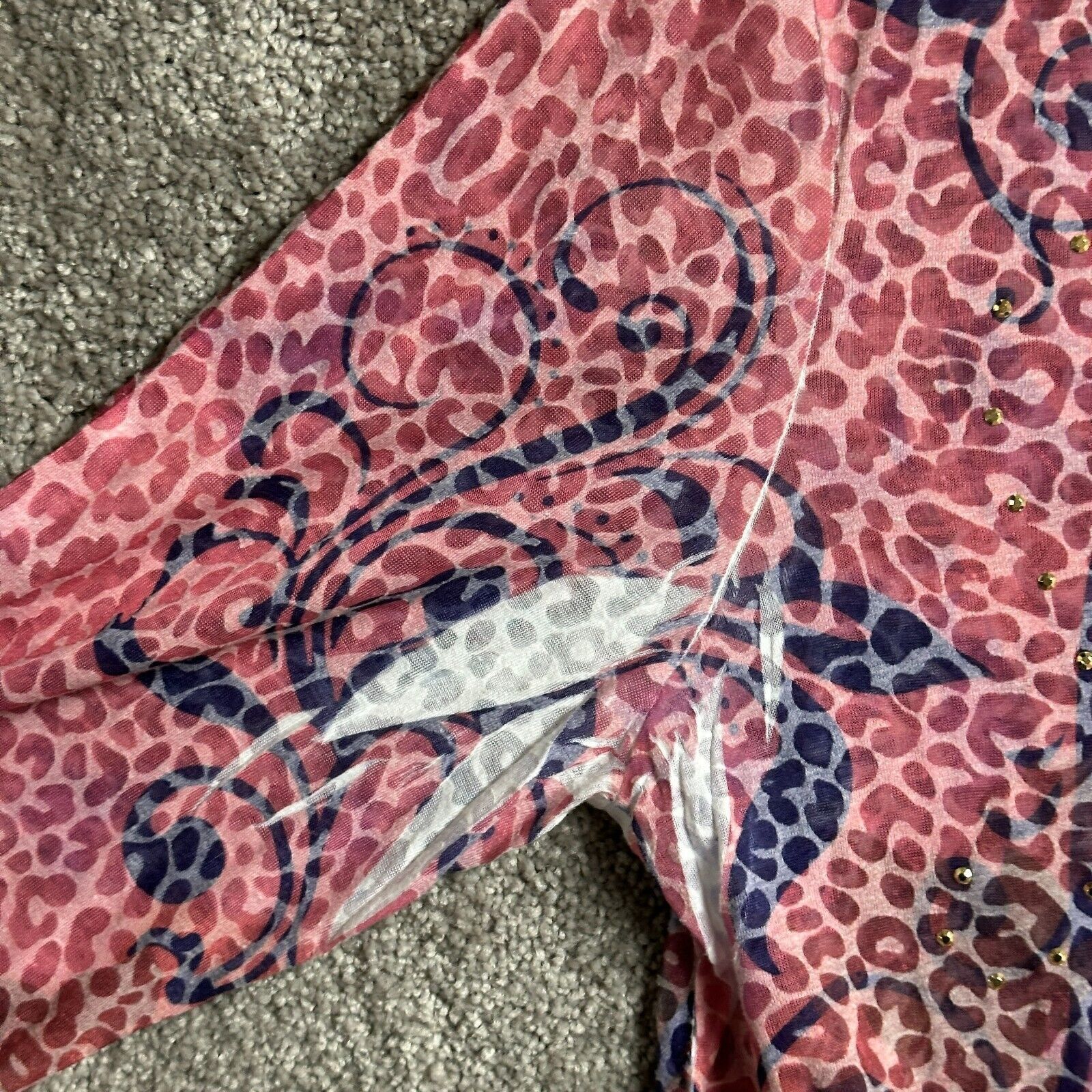 Other Y2K Leopard Print Top 16W Plus Rhinestones Whimsigoth Fairy Size XXL / US 16-18 / IT 52-54 - 5 Thumbnail