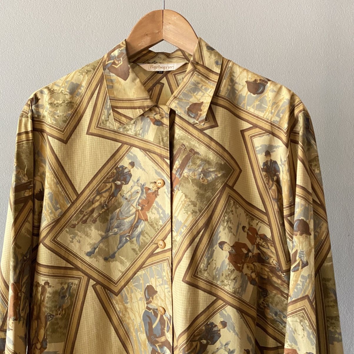 Burberry Burberry Vintage gold Equestrian Print Shirt Size L / US 10 / IT 46 - 6 Thumbnail