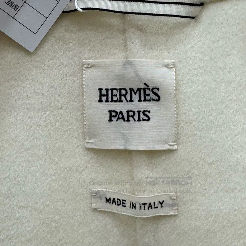 Hermes Hermes White Lapel Mid-Length Tailored Cashmere Overcoat Size XXS / US 00 / IT 34 - 3 Thumbnail
