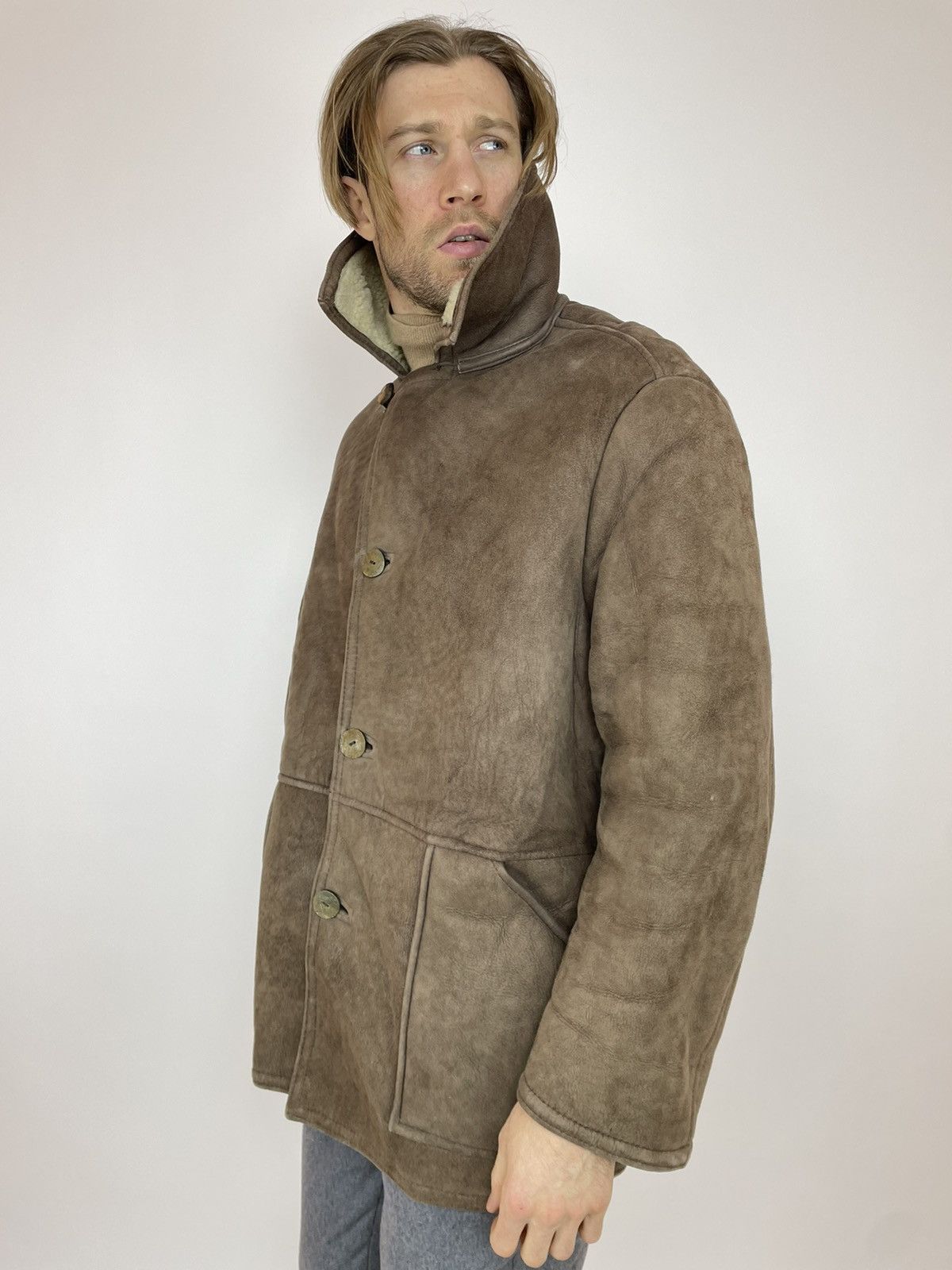 Other antartex Vintage SHEEPSKIN Coat made In Scotland size M-L Size US L / EU 52-54 / 3 - 14 Thumbnail