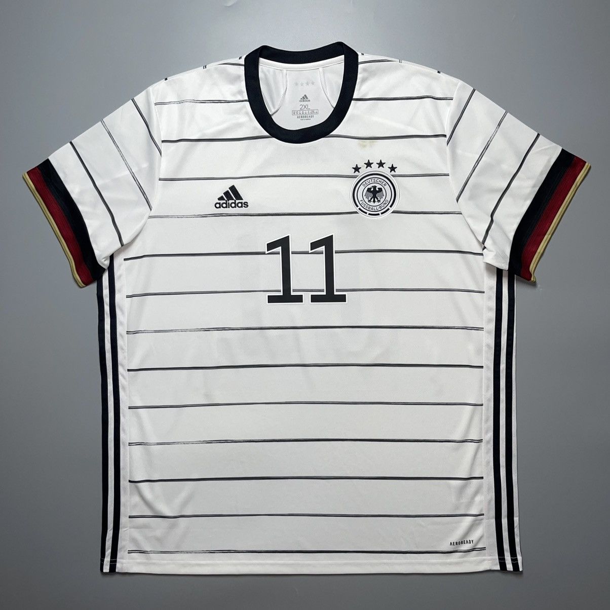 Adidas GERMANY ADIDAS 2020 EURO FOOTBALL HOME JERSEY #11 WERNER Size US XXL / EU 58 / 5 - 2 Thumbnail
