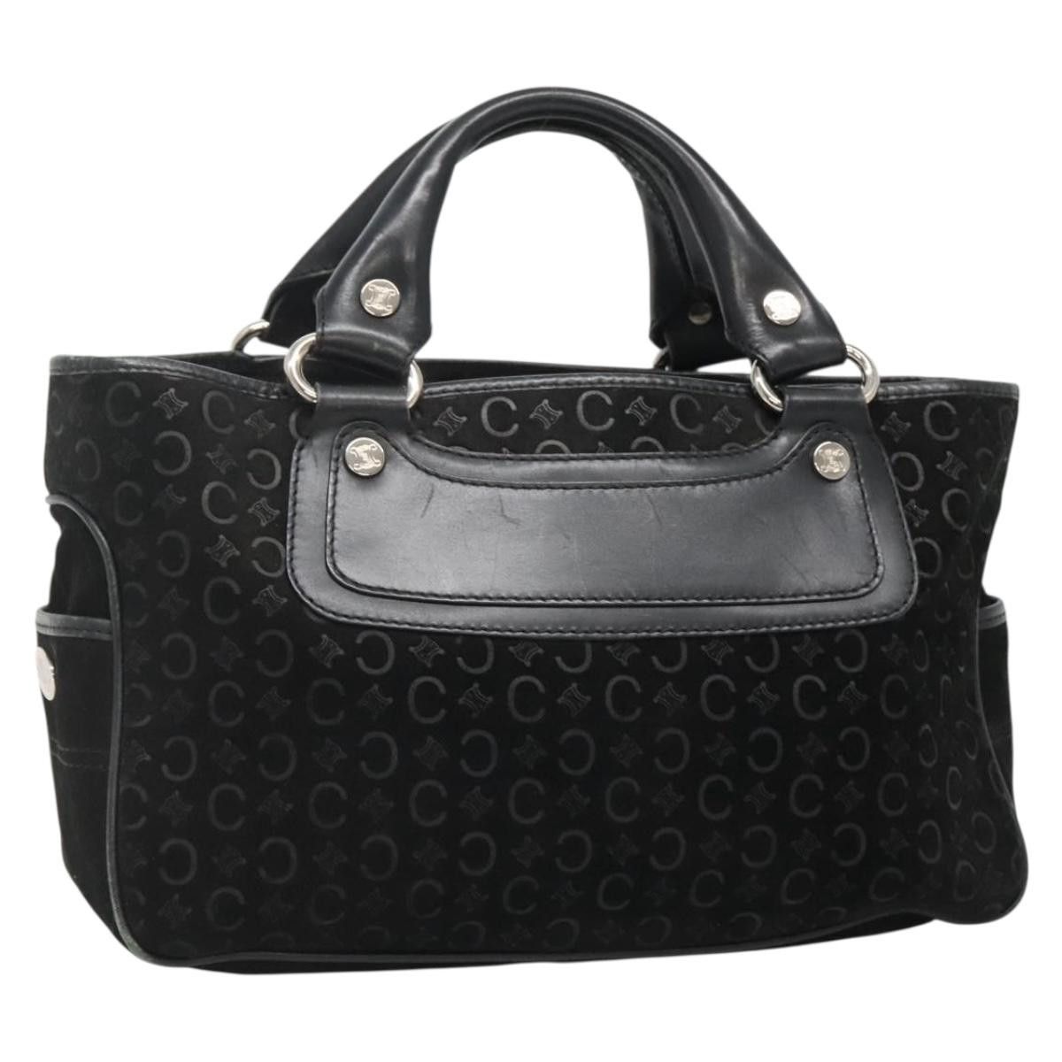 Celine CELINE C Macadam Canvas Hand Bag Suede Black Silver Size ONE SIZE - 1 Thumbnail
