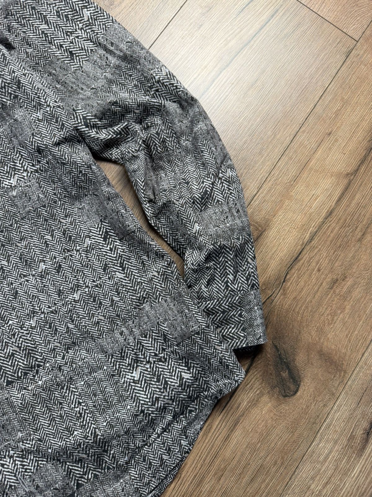 Z Zegna Z Zegna Men Herringbone Pattern Shirt Grey Size 39 Size US M / EU 48-50 / 2 - 3 Thumbnail