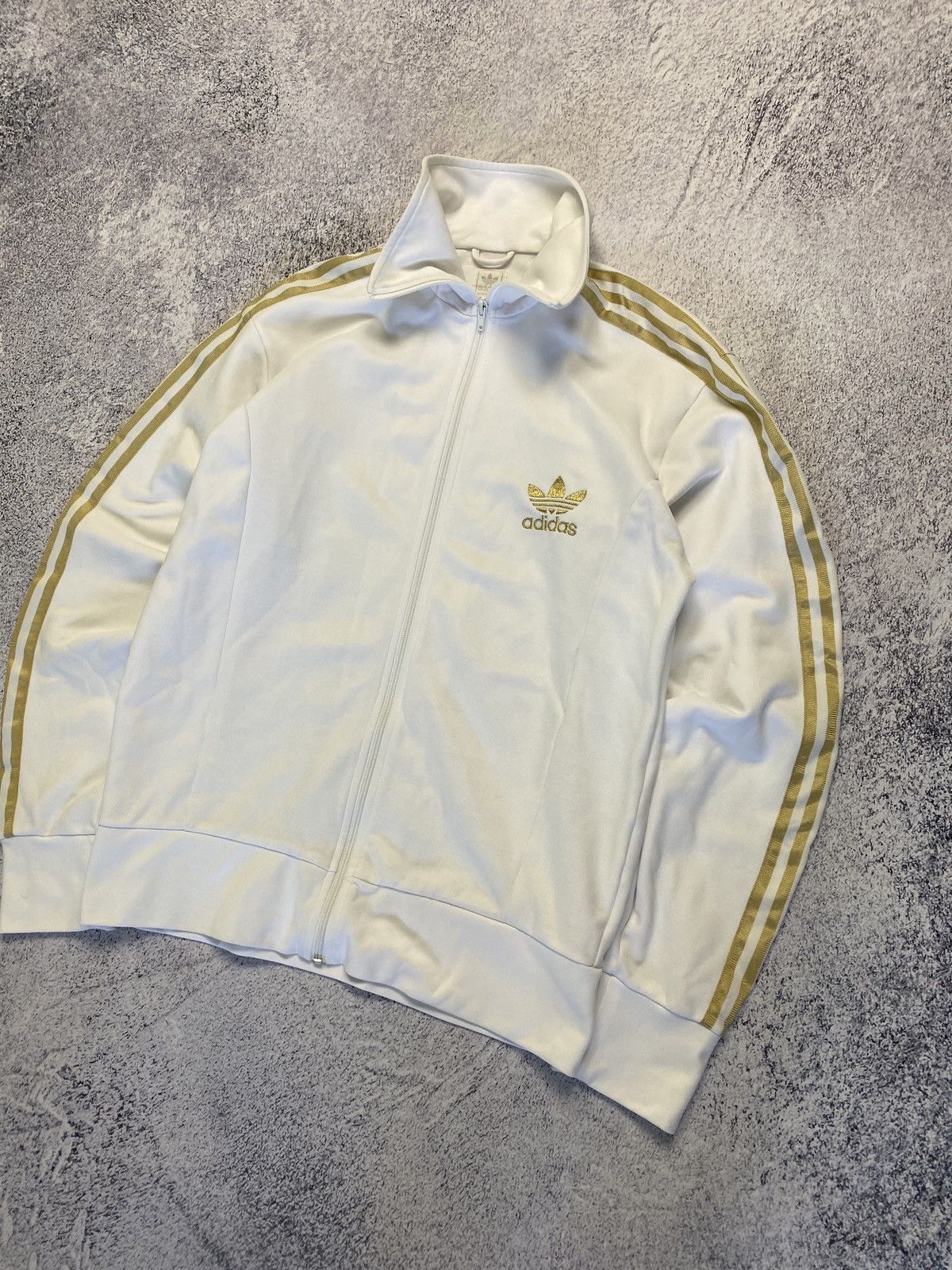 Adidas × Vintage Vintage Adidas Trefoil Gold Logo Rare Track Jacket Y2K Size US L / EU 52-54 / 3 - 2 Thumbnail