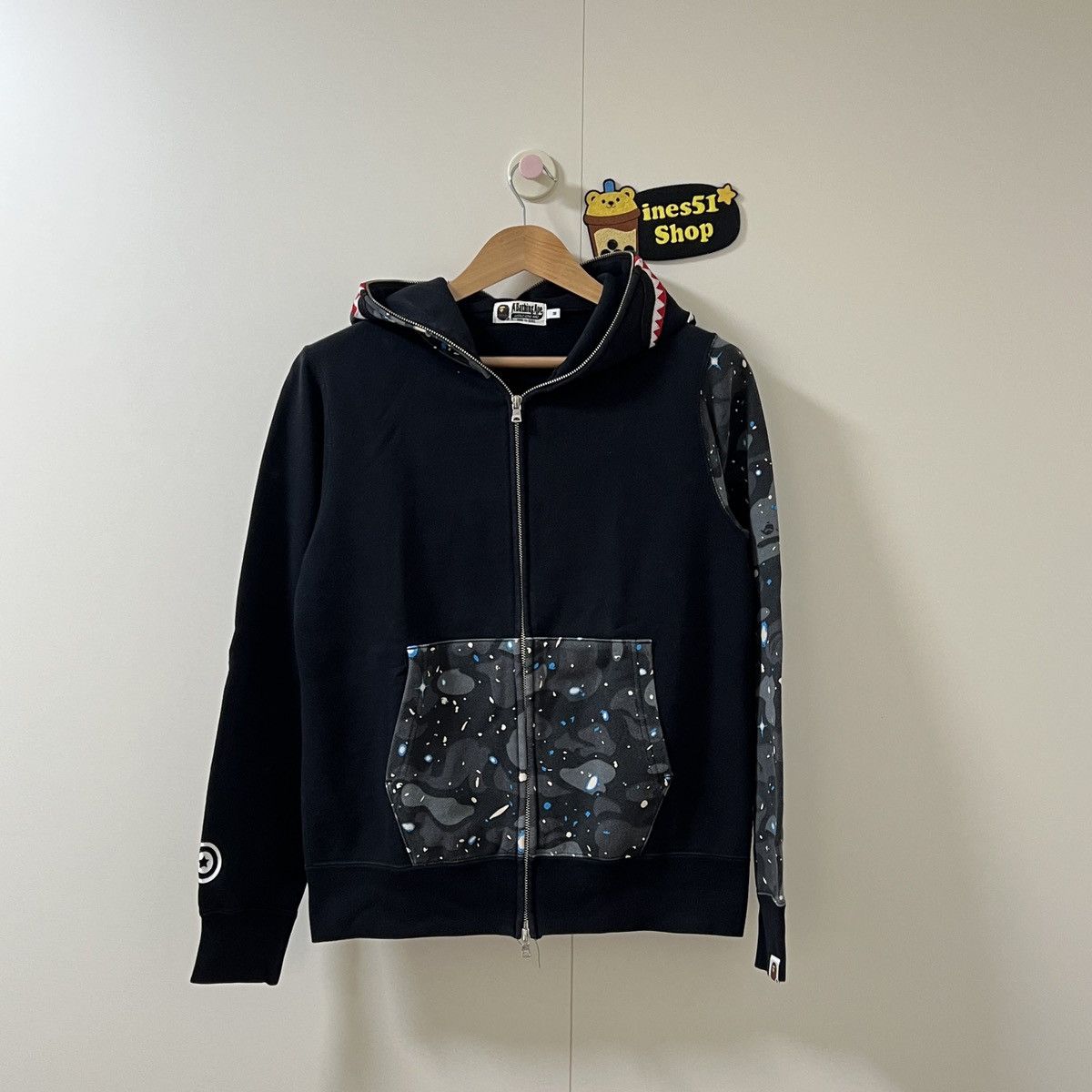 Bape × Neighborhood BAPE x Neighborhood Split Camo Shark Zip
