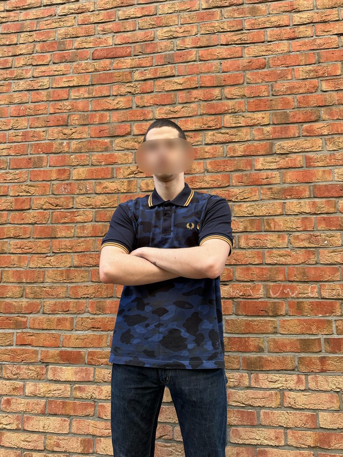 Bape × Fred Perry Bape x Fred Perry Polo black/blue camouflage Size US L / EU 52-54 / 3 - 12 Thumbnail