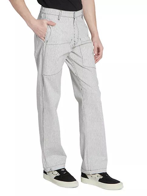 Rhude os11x0124 Pinstriped Front Pocket Pants in White & Black Size US 36 / EU 52 - 3 Thumbnail